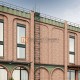 Вертикальная пожарная лестница П1-1 с площ. 800х800 Эконом L=7700мм