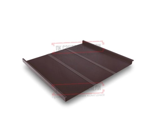 Фальц двойной стоячий Line 0,5 Satin RAL8017 шоколад с пленкой на замках