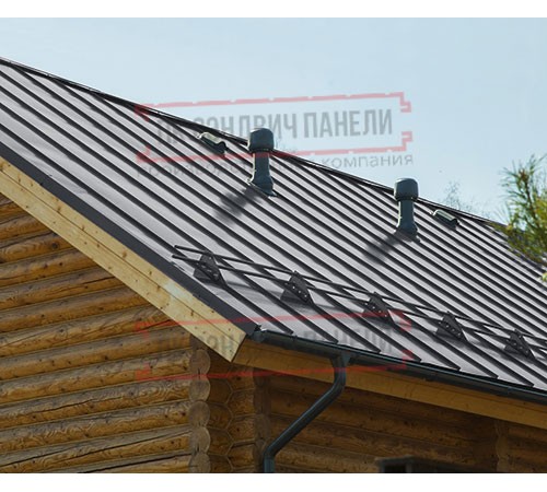 Фальц двойной стоячий Line 0,5 Quarzit lite RAL7024 мокрый асфальт с пленкой на замках