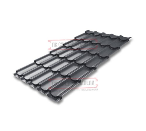 Металлочерепица Квинта плюс RAL7024 PurLite Мatt-0.5