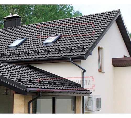 Металлочерепица Квинта плюс 3D RAL7024 Quarzit-0,5