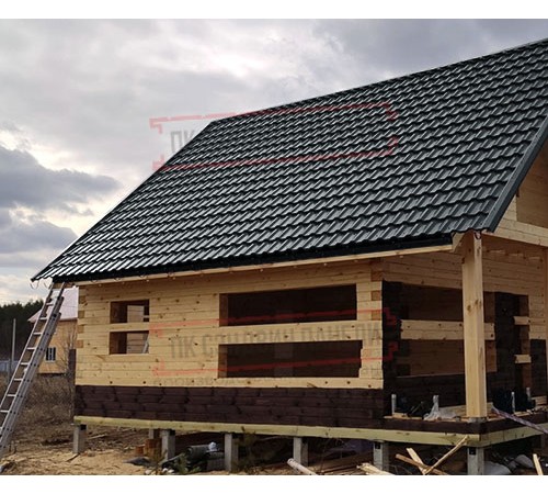 Металлочерепица модульная Квинта Uno 3D RAL7016 Rooftop Matte-0,5