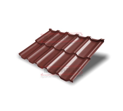 Металлочерепица модульная Квинта Uno 3D RAL3009 Velur-0,5
