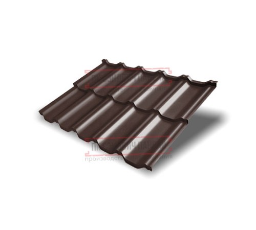 Металлочерепица модульная Квинта Uno 3D RAL8017 Satin-0,5