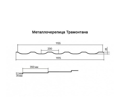 Металлочерепица Трамонтана-X Copper/Copper AGNETA-20-0.5