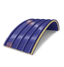 Сэндвич-панели арочные с пенополиуретаном, ширина 1000 мм, толщина 200 мм, 0.5/0.5, RAL5002