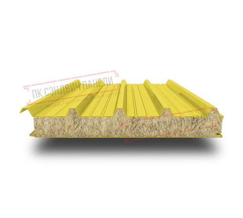 Сэндвич панели кровельные с минеральной ватой, ширина 1200 мм, толщина 30 мм, 0.5/0.5, RAL1018