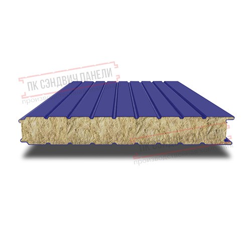 Сэндвич панели стеновые с минеральной ватой, ширина 1000 мм, толщина 10 мм, 0.5/0.5, RAL5002