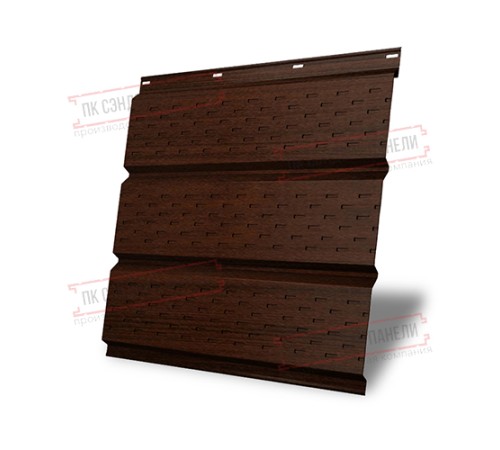 Софит металлический полная перфорация 0,45 Print Elite с пленкой Choco Wood
