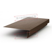 Планка карнизного свеса сложная 185х50х2000 ECOSTEEL_MA-МореныйДуб-0.5