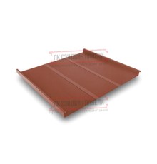Фальц двойной стоячий Line 0,5 Satin RAL8004 терракота с пленкой на замках