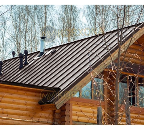 Кликфальц Line 0,5 Quarzit RAL8017 шоколад с пленкой на замках
