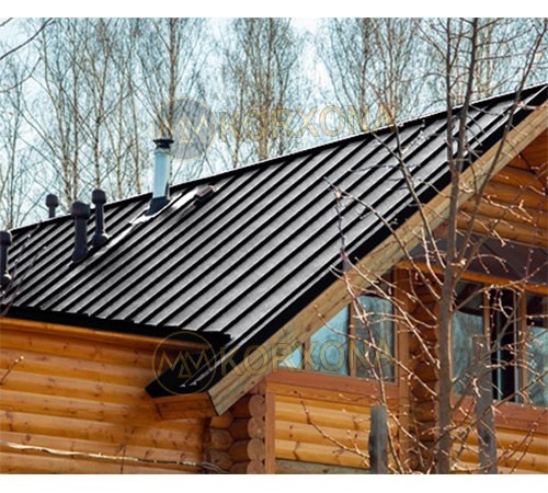 Кликфальц Line 0,5 Satin Мatt RAL9005 черный с пленкой на замках