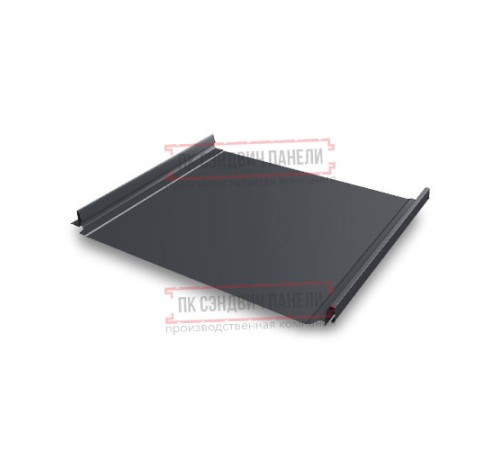 Кликфальц Pro 0,5 GreenCoat PuRALBT RR23 темно-серый (RAL7024 мокрый асфальт) с пленкой на замках