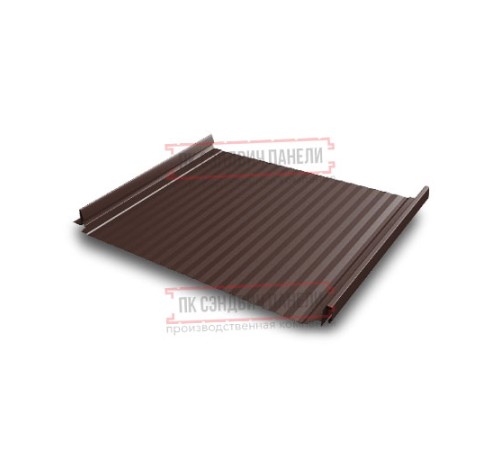 Кликфальц Pro Gofr 0,5 Velur RAL8017 шоколад с пленкой на замках