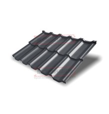 Металлочерепица модульная Квинта Uno 3D RAL7024 Quarzit lite-0,5