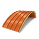 Сэндвич-панели арочные с пенополиуретаном, ширина 1000 мм, толщина 100 мм, 0.5/0.5, RAL2004