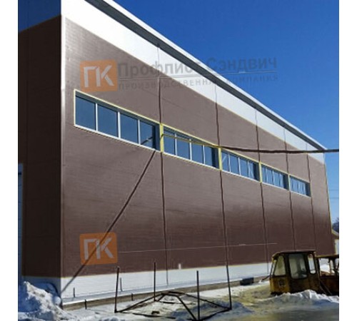 Сэндвич панели гладкие с пенополиизоциануратом, ширина 1000 мм, толщина 100 мм, 0.5/0.5, RAL8017
