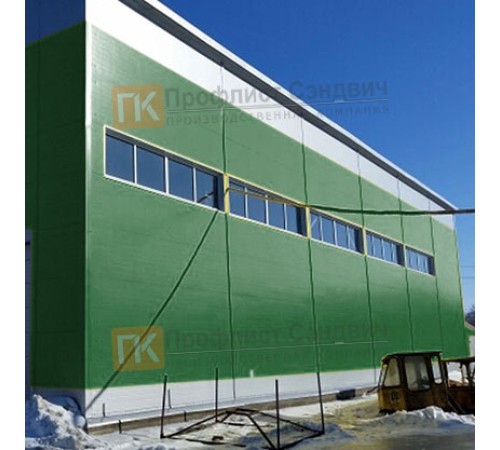 Сэндвич панели гладкие с пенополиизоциануратом, ширина 1200 мм, толщина 80 мм, 0.5/0.5, RAL6002