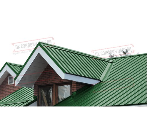 Сэндвич панели кровельные с пенополиуретаном, ширина 1200 мм, толщина 50 мм, 0.5/0.5, RAL6002