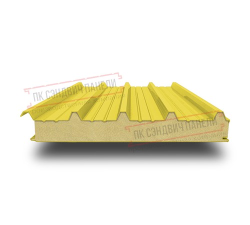 Сэндвич панели кровельные с пенополиуретаном, ширина 1000 мм, толщина 20 мм, 0.5/0.5, RAL1018