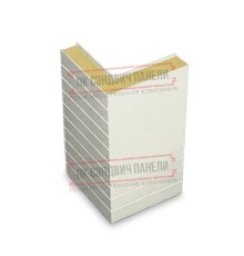 Горизонтальная угловая сэндвич-панель из пенополиизоцианурата, ширина 1200мм, толщина 10мм, 0.5/0.5, RAL9003