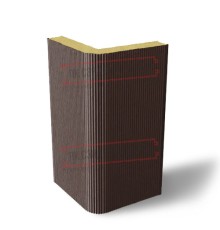 Угловая сэндвич-панель вертикальная из пенополиизоцианурата, 0.5/0.5, ширина 1200 мм, толщина 220 мм, RAL8017