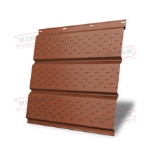 Софит металлический полная перфорация 0,5 Satin с пленкой RAL 8004 терракота